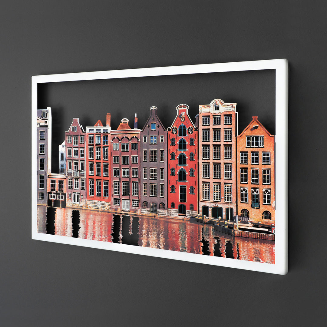 Amsterdam Evleri Dekoratif Duvar Tablo Modelleri