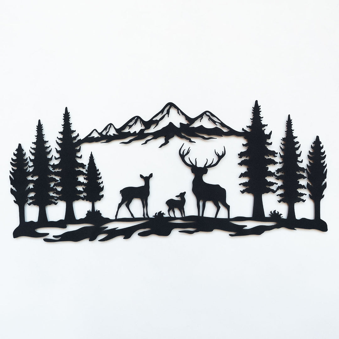 Deer Family Dekoratif Duvar Tablo Modelleri