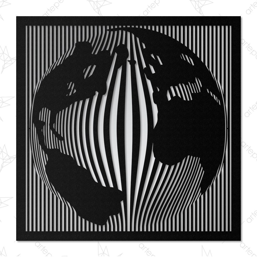 Globes - Aynalı Metal Duvar Tablosu - APT172 - FIRSAT
