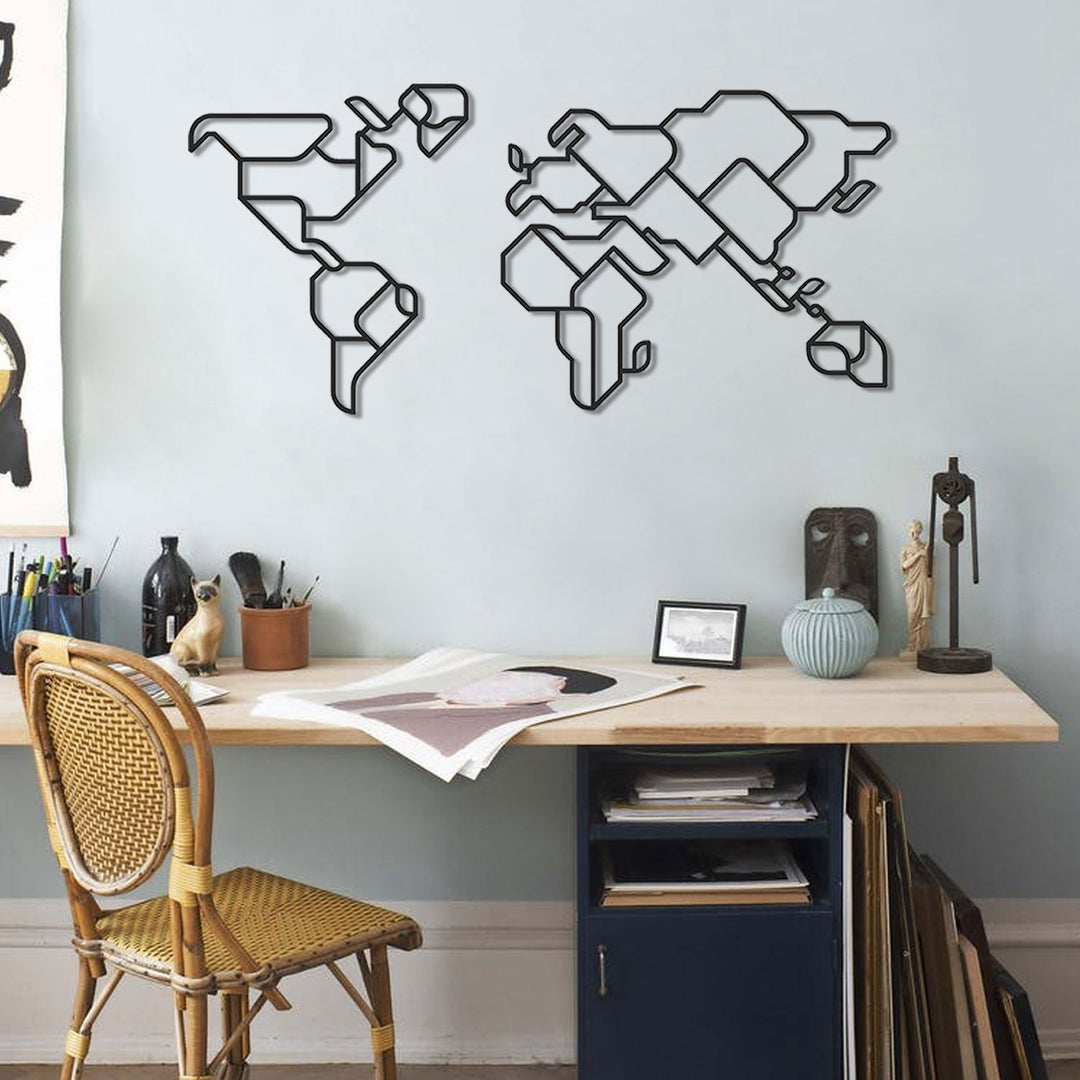 Dünya Haritası Dekoratif Duvar Tablo Modelleri