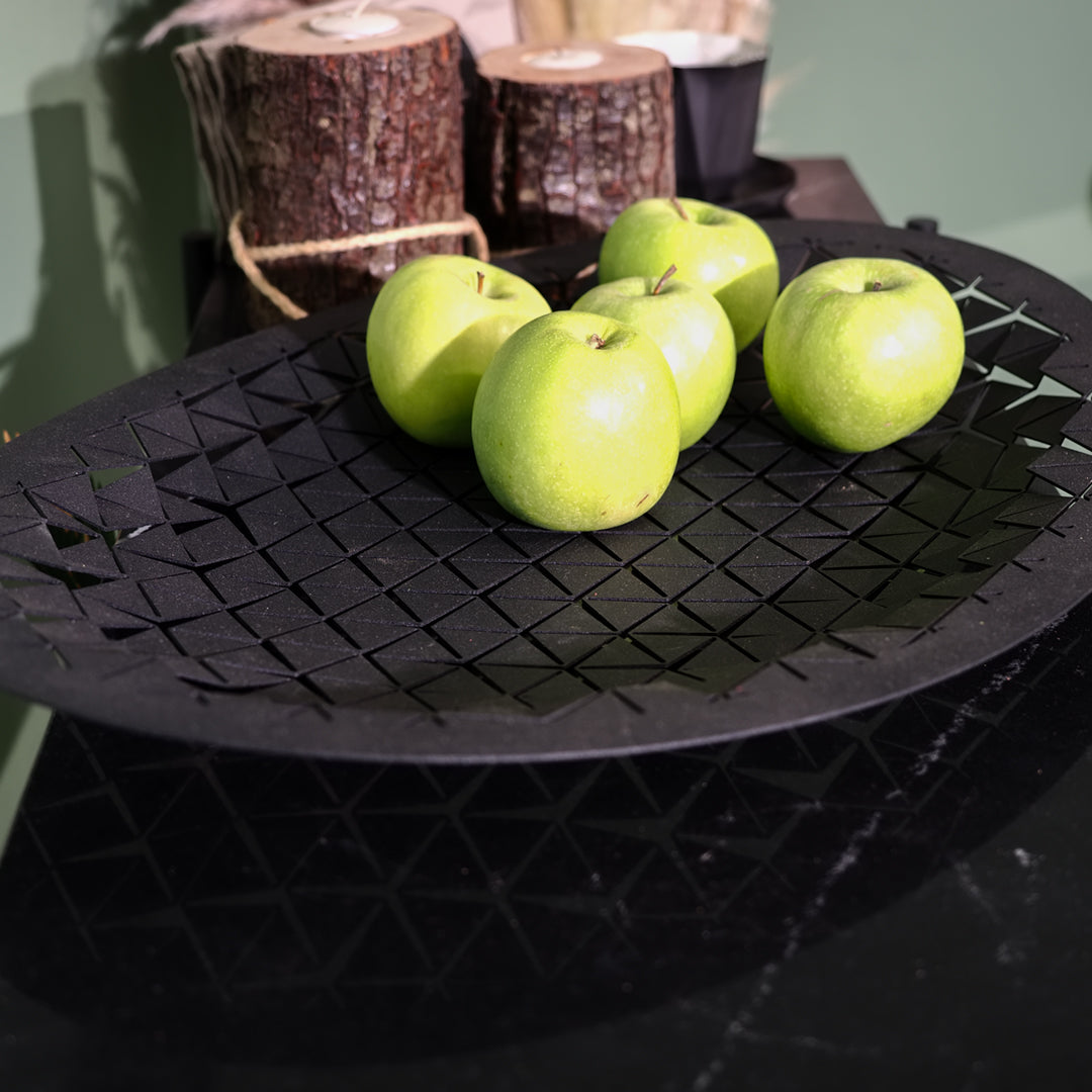 Luminous Circle Metal Decorative Tray - APH143 - Black