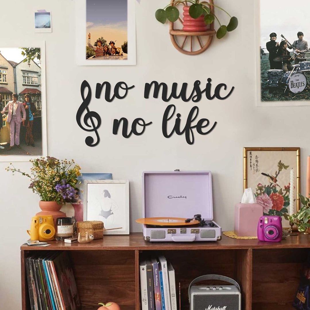 No Music No Life Dekoratif Duvar Yazısı Modelleri