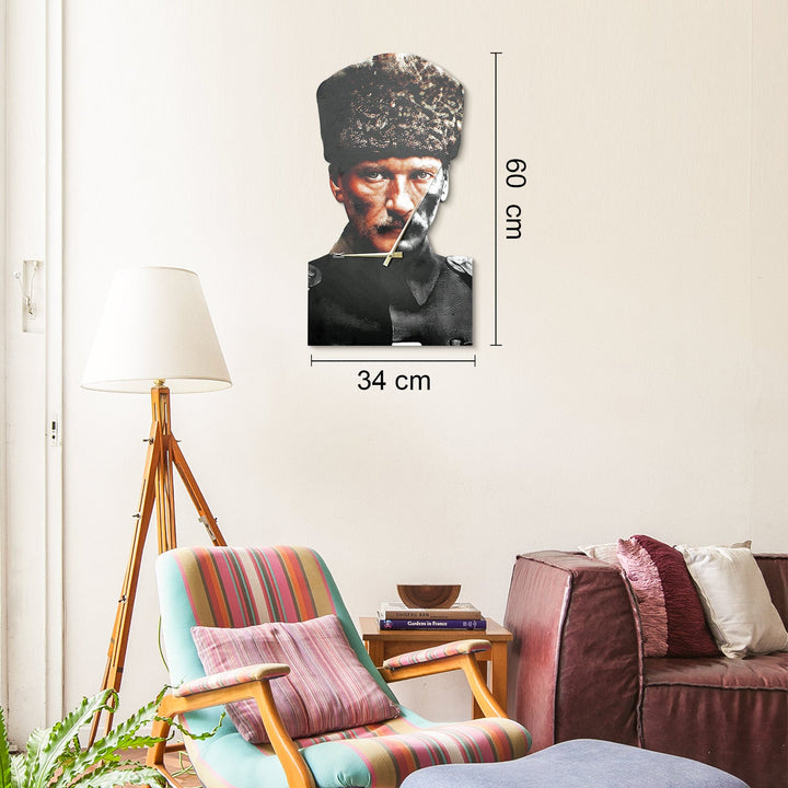 Renkli Metal Atatürk Duvar Saati - APS132