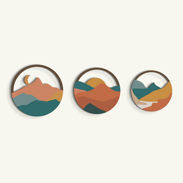 The Horizon 3'lü Set Metal Tablo