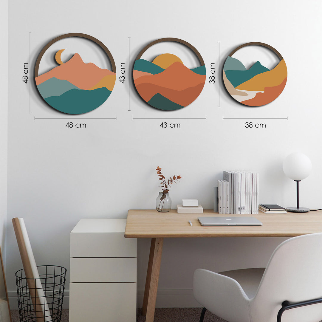 The Horizon 3'lü Set Metal Tablo