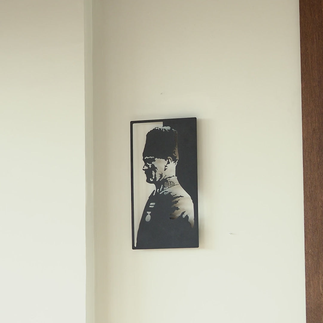 Çerçeveli Atatürk Silüetİ Metal Duvar Tablosu - APT645