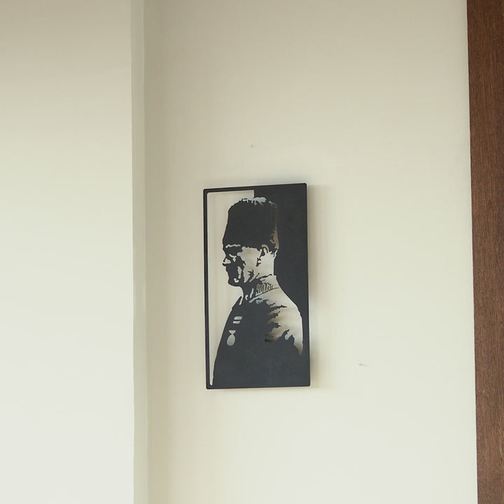 Çerçeveli Atatürk Silüetİ Metal Duvar Tablosu - APT645