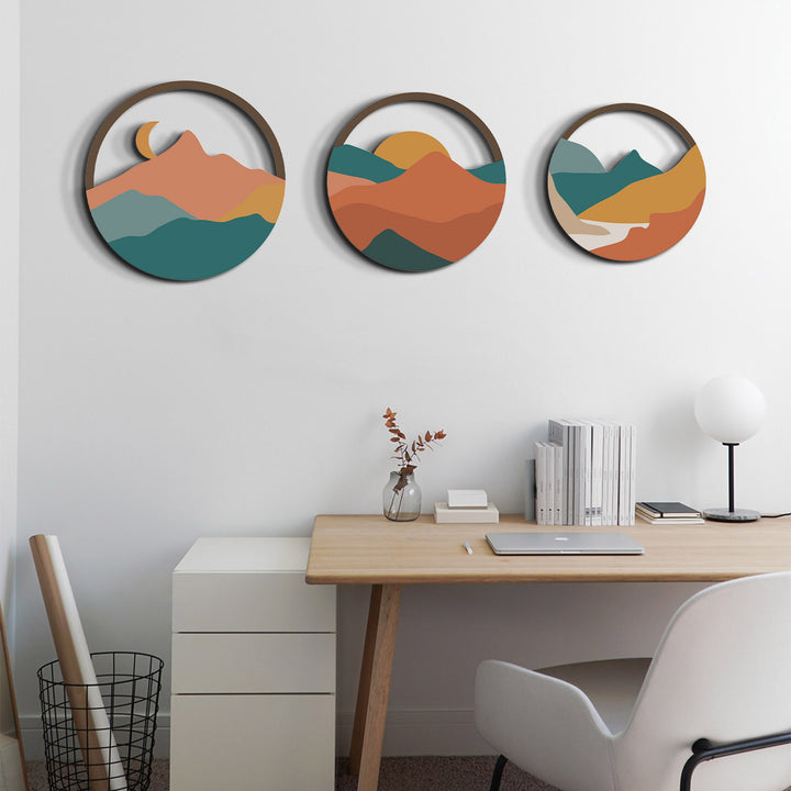 The Horizon 3'lü Set Metal Tablo