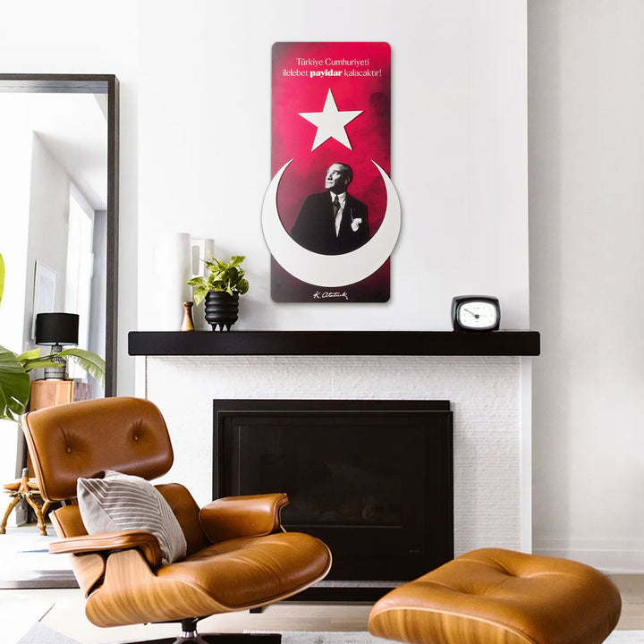 Atatürk İmzalı Ay-Yıldız Metal Tablo - APT804