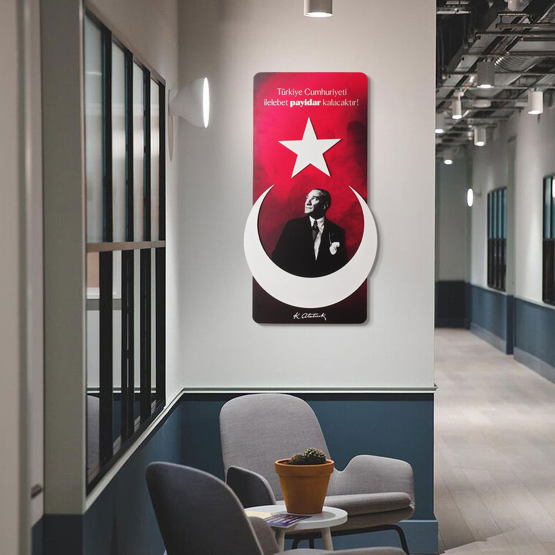 Atatürk İmzalı Ay-Yıldız Metal Tablo - APT804