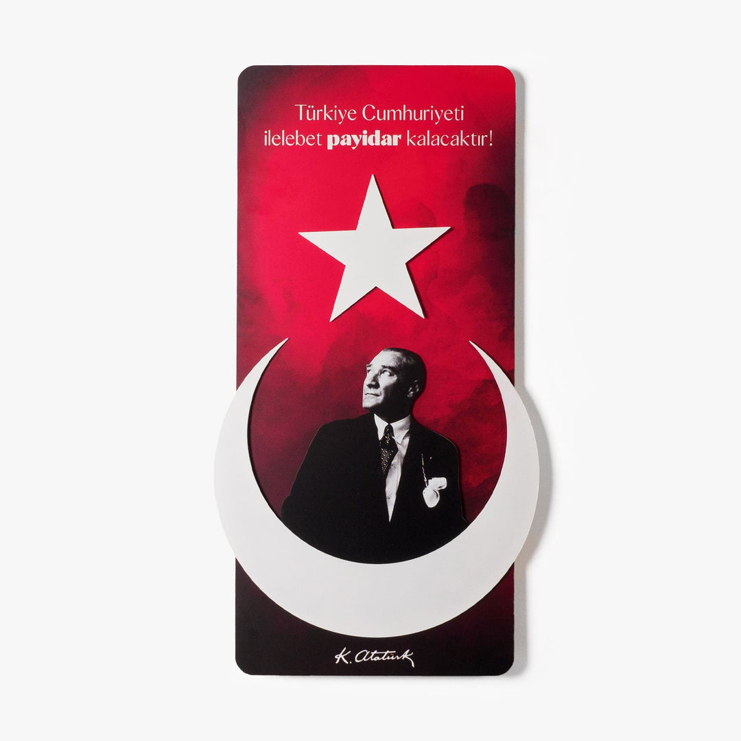Atatürk İmzalı Ay-Yıldız Metal Tablo - APT804