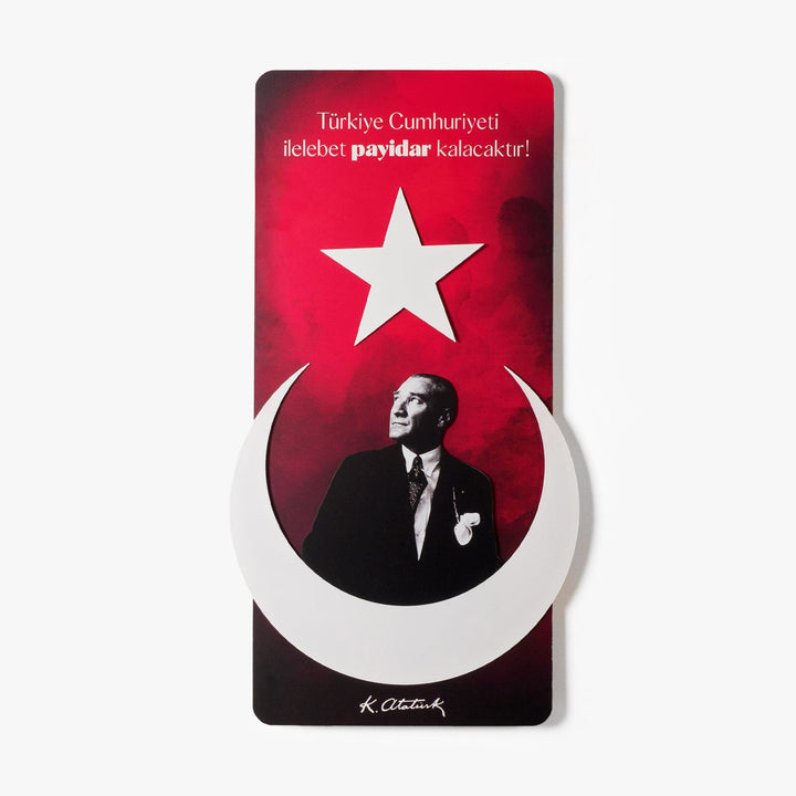 Atatürk İmzalı Ay-Yıldız Metal Tablo - APT804