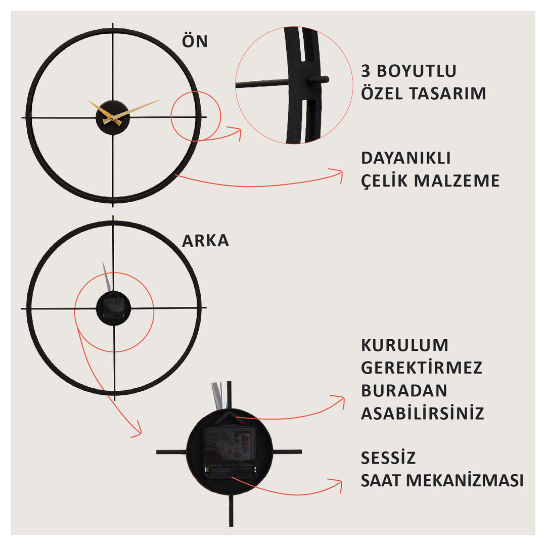 Arcadia Dekoratif Duvar Saati Modelleri