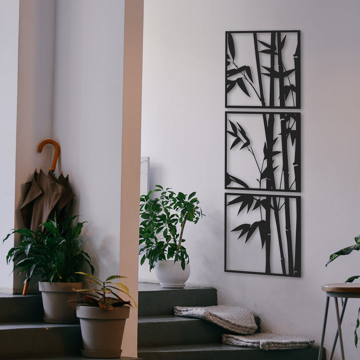 Bamboo 3'lü Set Dekoratif Duvar Tablo Modelleri