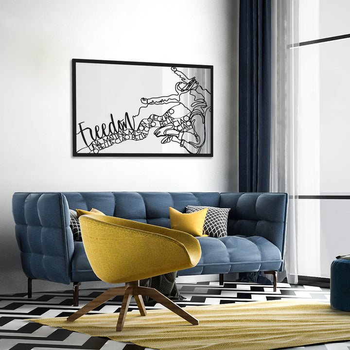 Freedom Aynalı Metal Duvar Tablosu - APT046 - FIRSAT