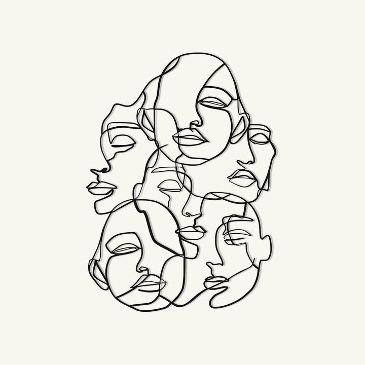 Faces Line Art Dekoratif Duvar Tablo Modelleri