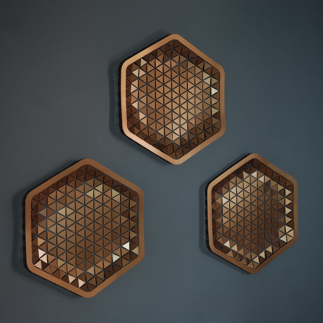Luminous Hexagon Metal Masa ve Duvar Aksesuarı - FIRSAT
