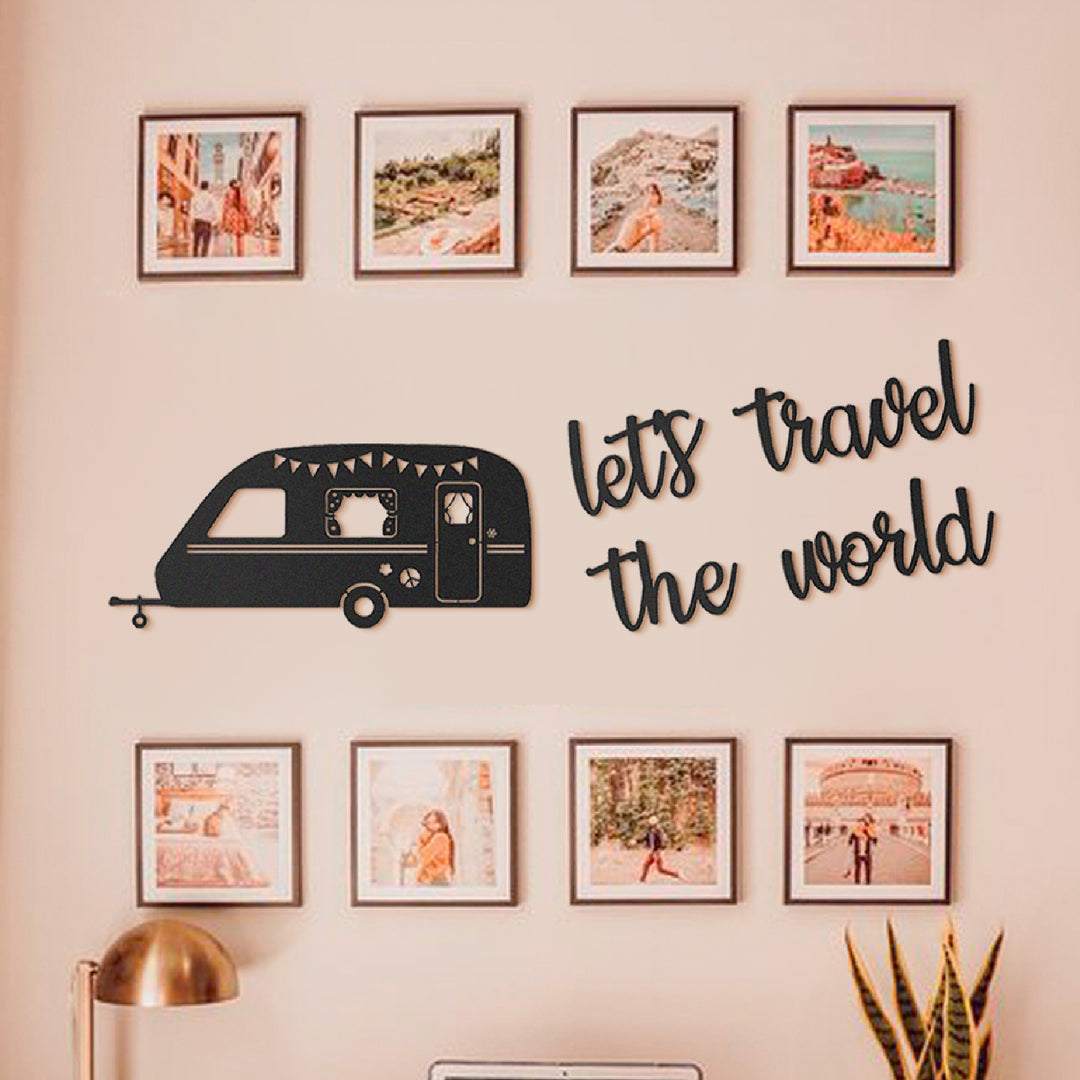 Let's Travel The World Dekoratif Duvar Yazısı Modelleri