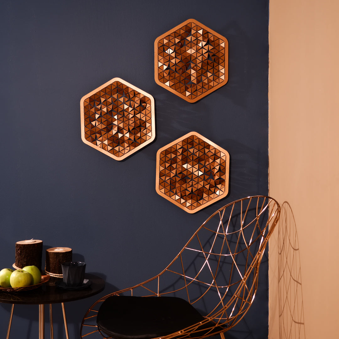 Luminous Hexagon Metal Masa ve Duvar Aksesuarı - FIRSAT