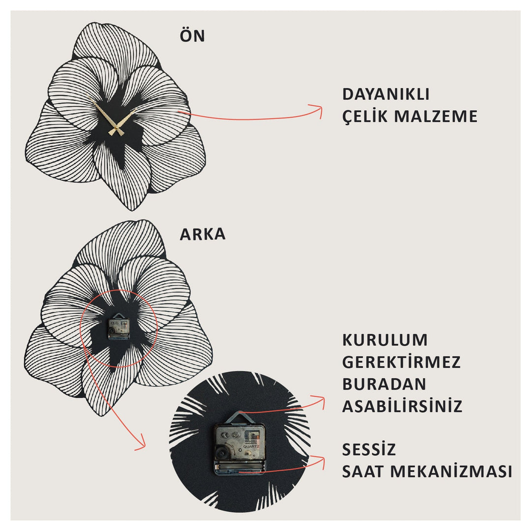 Azalea Dekoratif Duvar Saati Modelleri