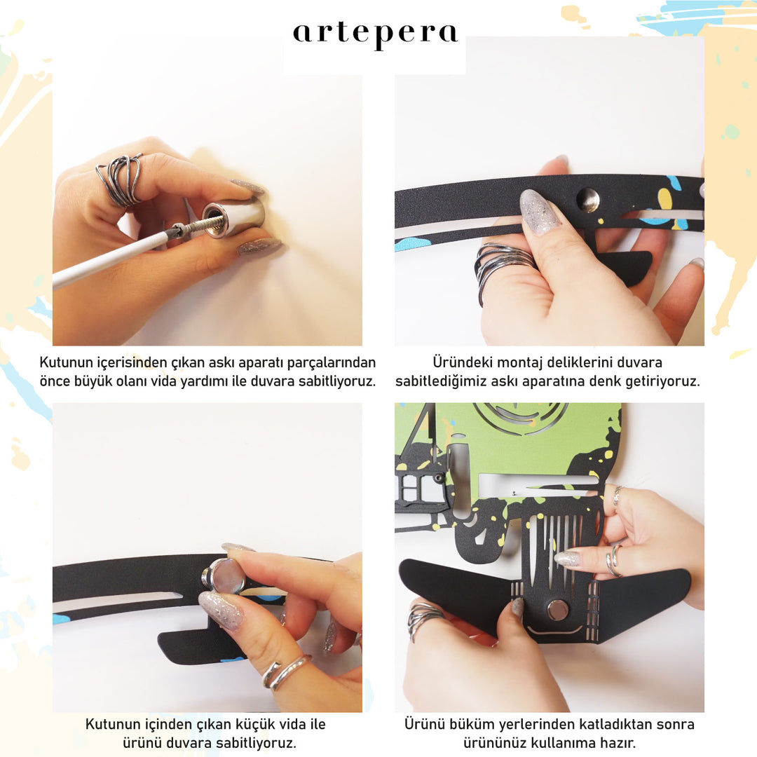 Kişiye Özel Vosvos Askılık Renkli Tablo (Colorart) Modelleri