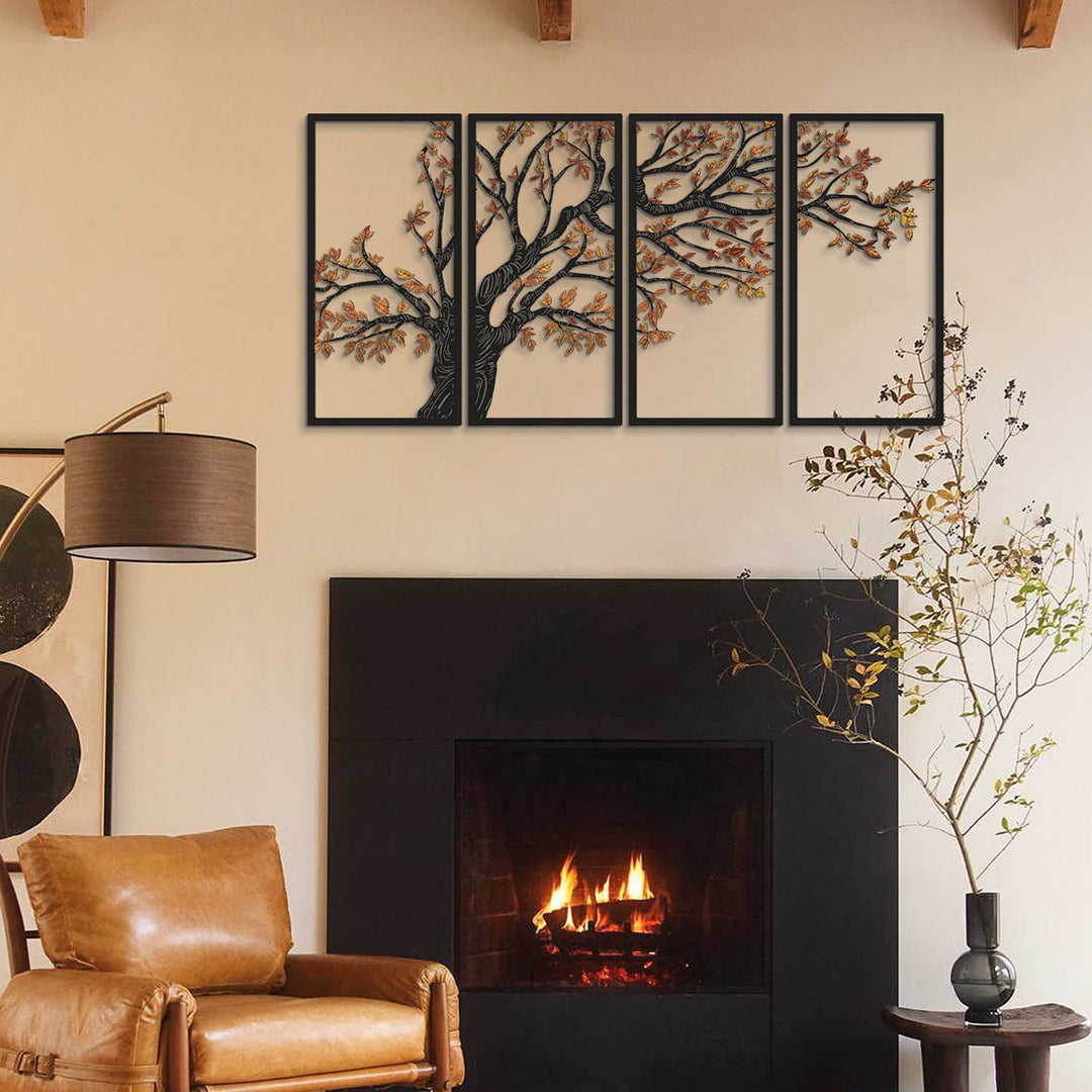 Autumn Vibes 4'lü Set Modern Salon Duvar Dekorasyonu Modelleri
