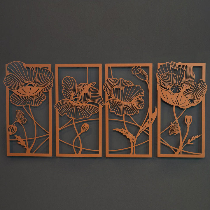 Blossom 4'lü Set Dekoratif Duvar Tablo Modelleri