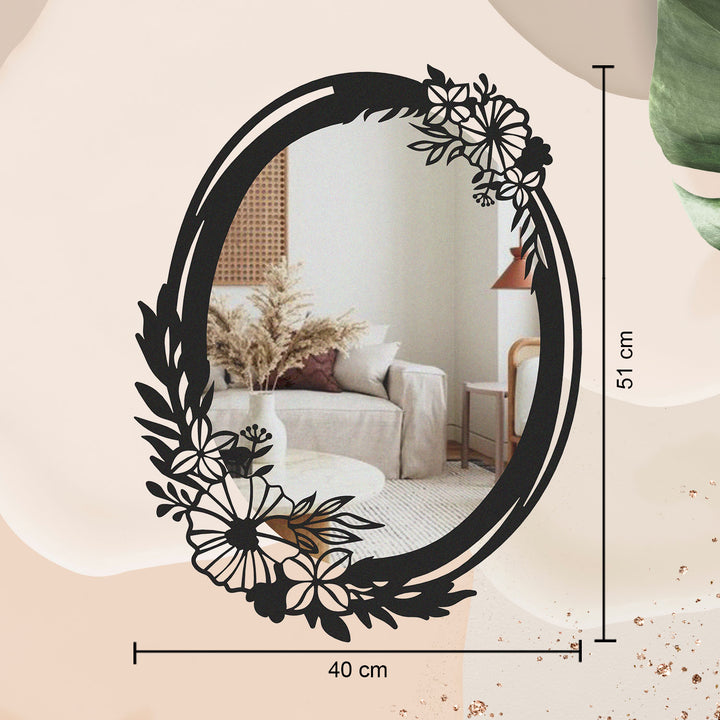 Çiçekli Çelenk Dekoratif Duvar Aynası Modelleri
