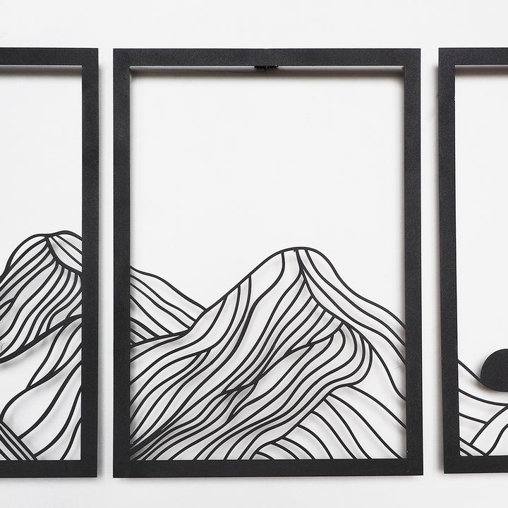 Dağ Manzarası 3'lü Set Dekoratif Duvar Tablo Modelleri