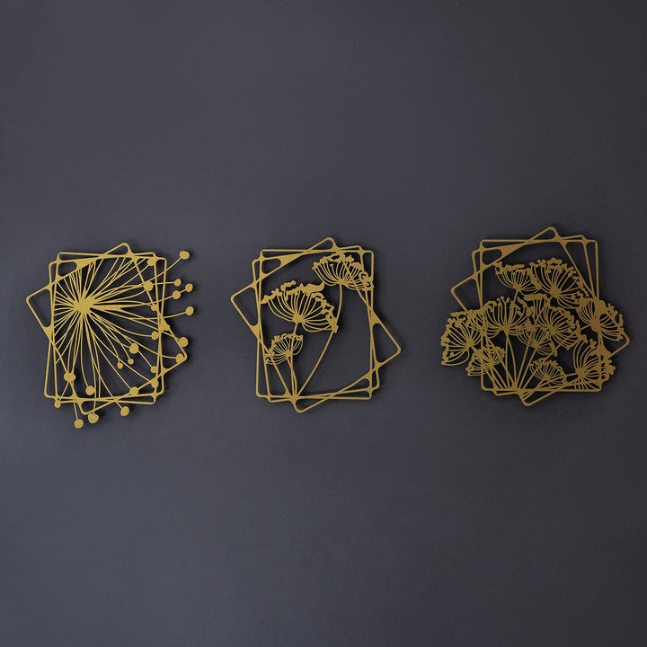 Dandelion 3'lü Set Dekoratif Duvar Tablo Modelleri