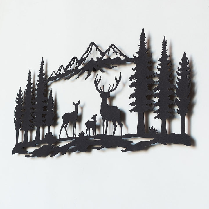Deer Family Dekoratif Duvar Tablo Modelleri