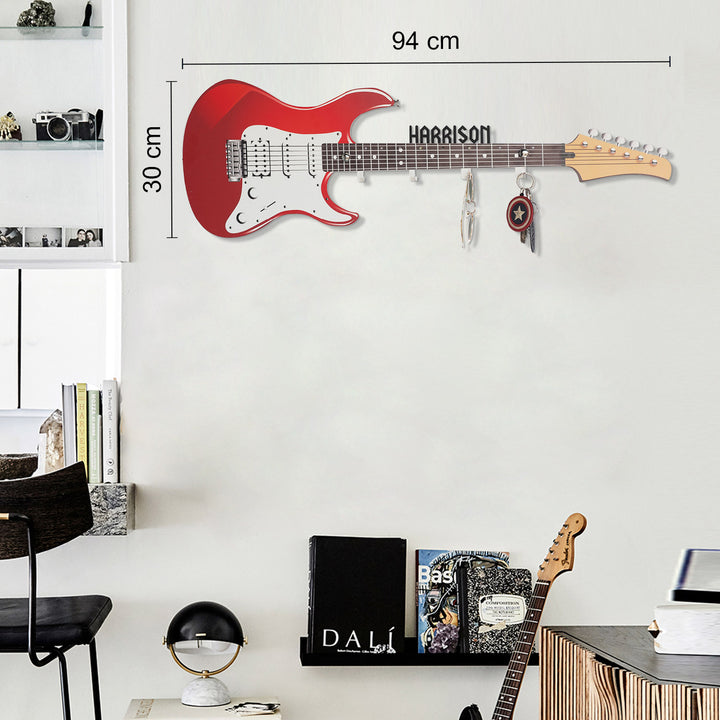Kişiye Özel Elektro Gitar Duvar Askılığı Genç Odası Duvar Dekorasyonu ve Saatleri