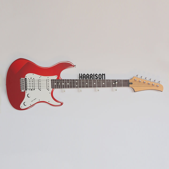Kişiye Özel Elektro Gitar Duvar Askılığı Genç Odası Duvar Dekorasyonu ve Saatleri