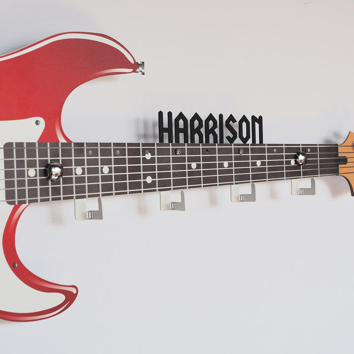 Kişiye Özel Elektro Gitar Duvar Askılığı Genç Odası Duvar Dekorasyonu ve Saatleri
