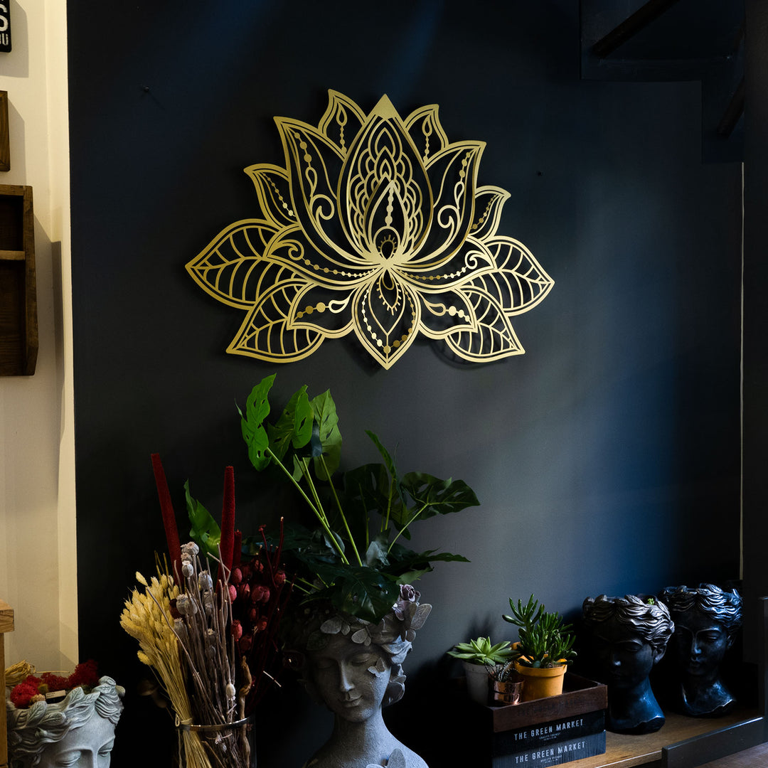 3D Lotus Mandala Dekoratif Duvar Tablo Modelleri