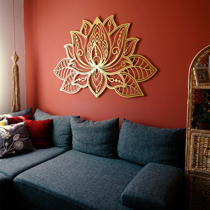 3D Lotus Mandala Dekoratif Duvar Tablo Modelleri