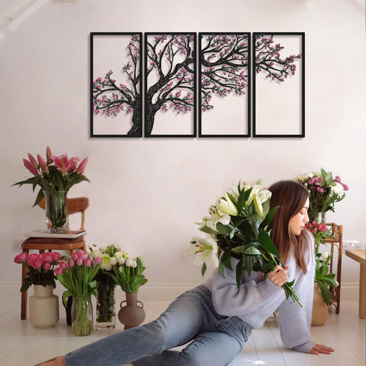 Spring Vibes 4'lü Set Dekoratif Duvar Tablo Modelleri