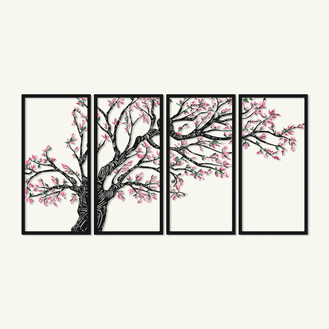 Spring Vibes 4'lü Set Dekoratif Duvar Tablo Modelleri