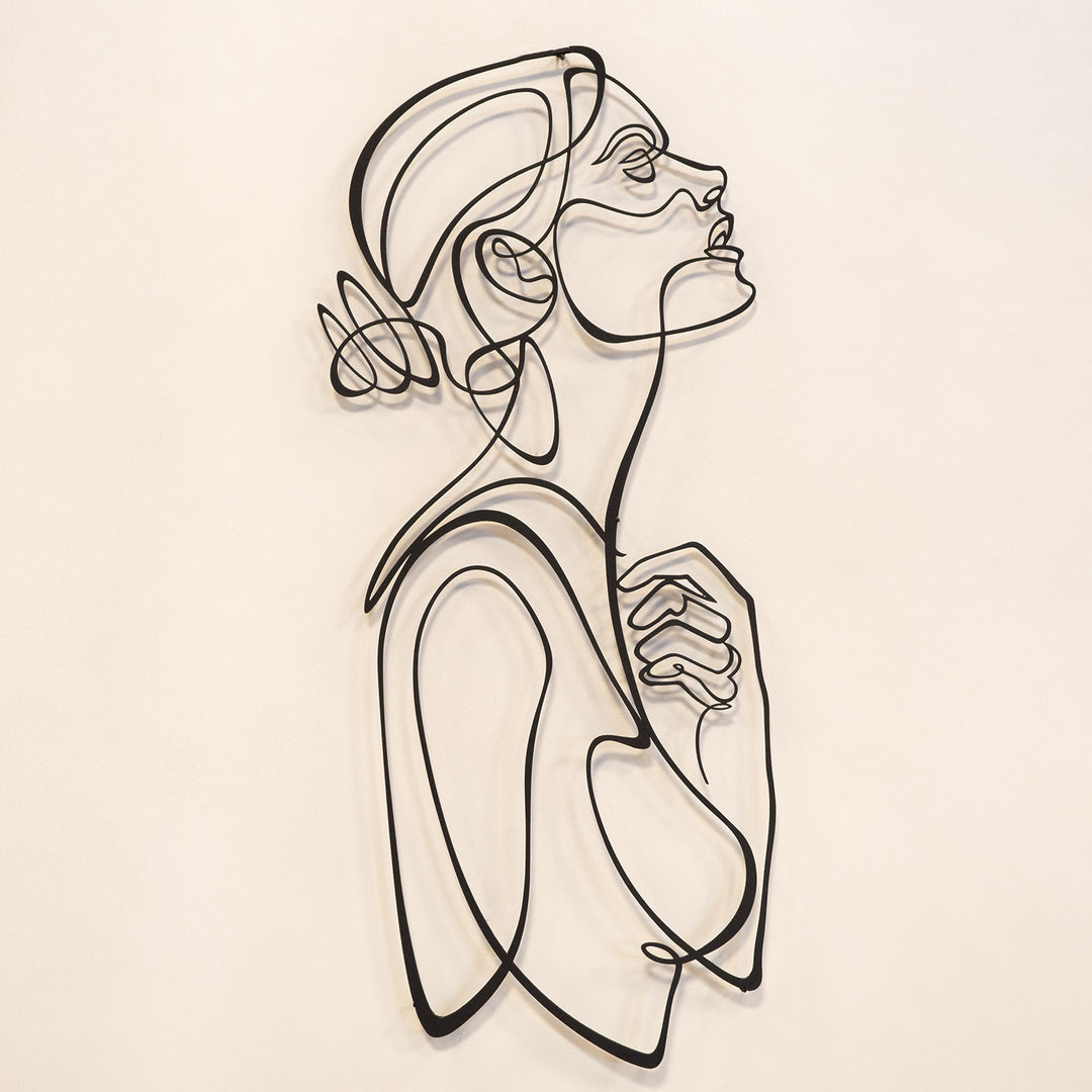 Kadın Silüeti Line Art Dekoratif Duvar Tablo Modelleri