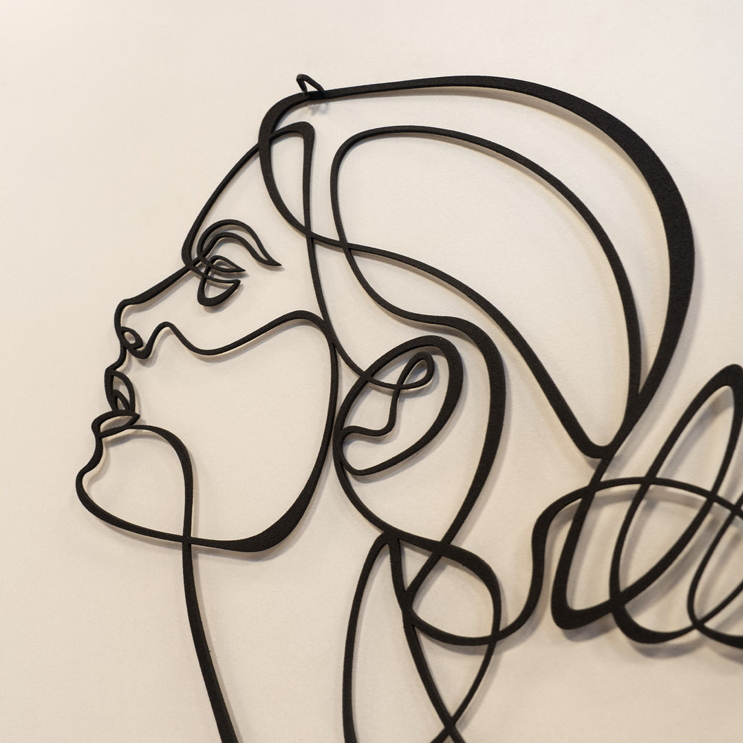 Kadın Silüeti Line Art Dekoratif Duvar Tablo Modelleri